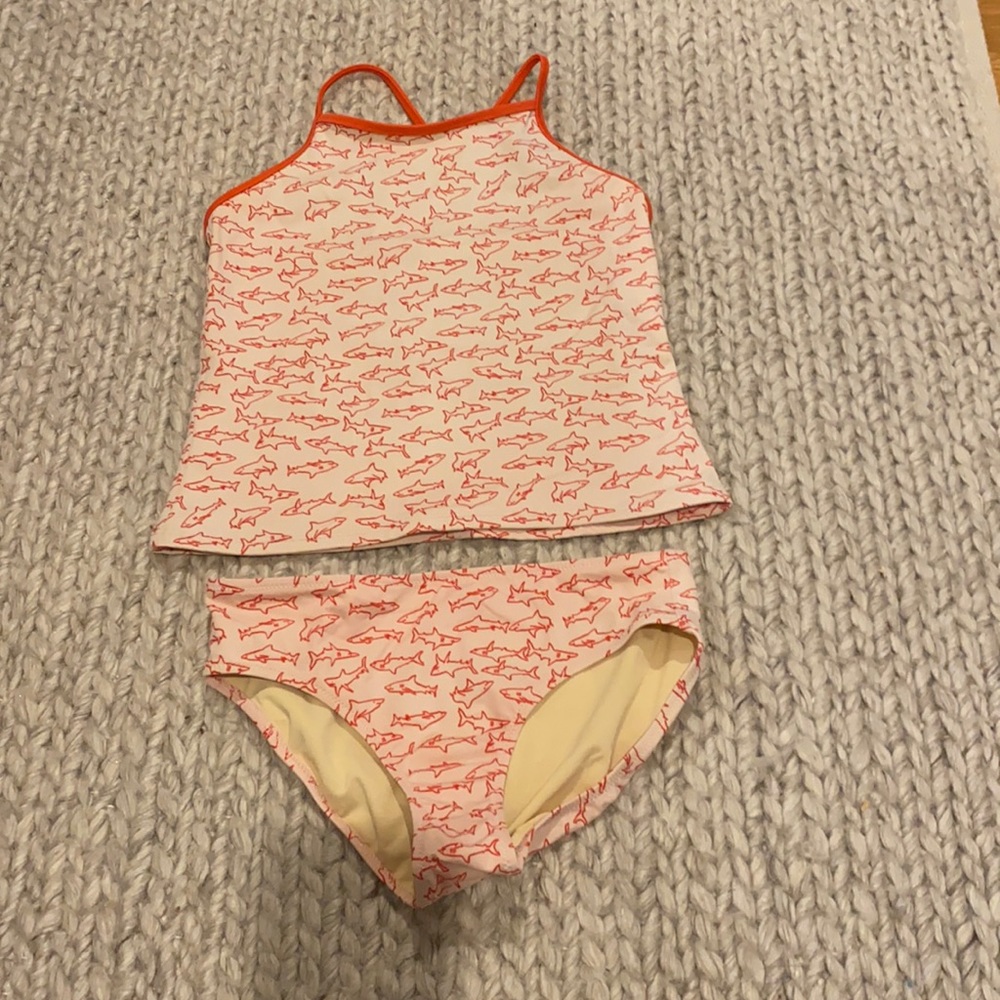 Shark pattern 2 piece bathing suit